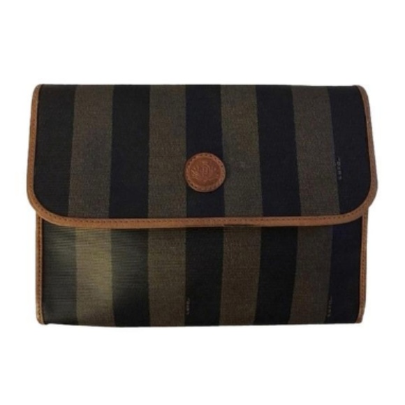 Fendi Pequin Stripe Clutch - Picture 1 of 7